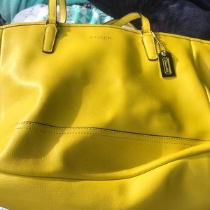 Canary yellow coach purse.   Good condition